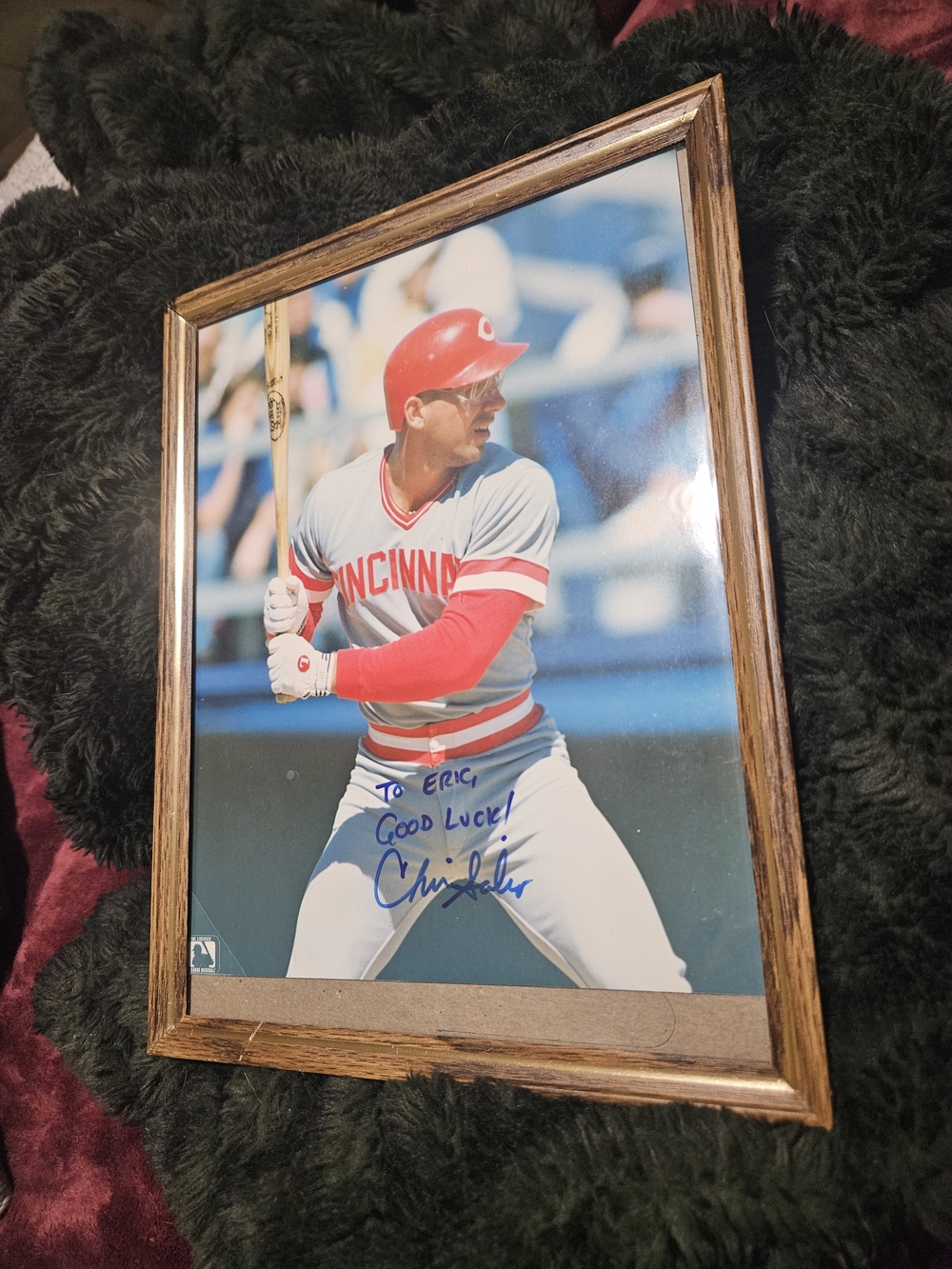Framed Sports Memorabilia Wall Art - Red Accents